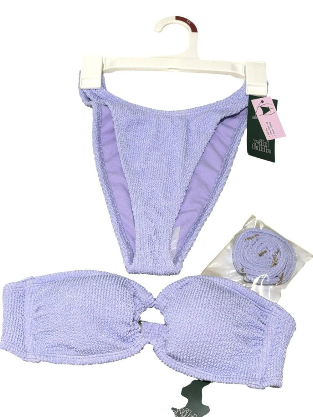 Wild Fable Purple Textured Bikini Set XS New